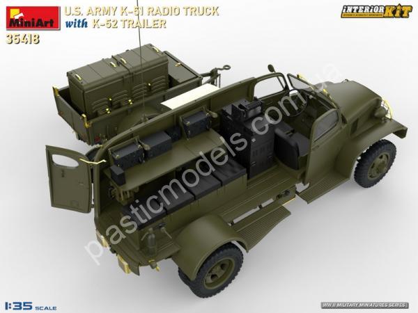 1/35 MiniArt 35418 U.S. Army K51 Radio Truck with K52 Trailer Interior Kit