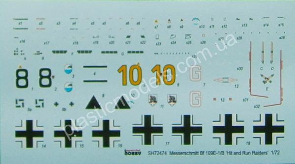 1/72 Special hobby 72474 Messerschmitt Bf 109E-1/B ‘Hit and Run Raiders’