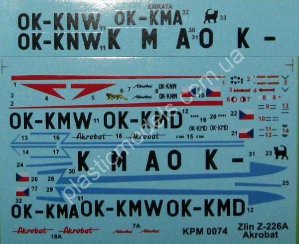 1/72 KPM 0075 Zlin Z-226A  Akrobat