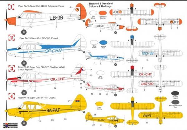 1/72 Kovozavody Prostejov 0536 Piper PA-18 Super Cub Over Europe