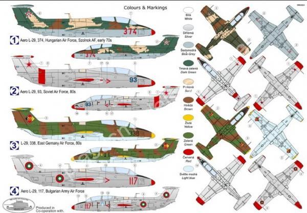 1/72 Kovozavody Prostejov 0459 Aero L-29 Delfín “Warsaw Pact”