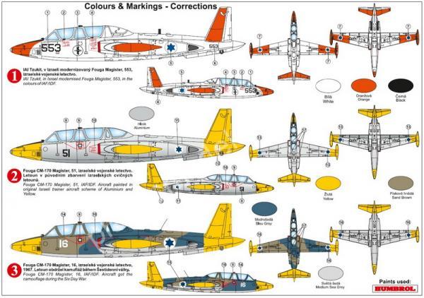 1/72 Kovozavody Prostejov 0243 Fouga CM-170 Magister „Over Israel“