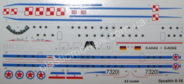 1/144 AZ model 14417 Ilyushin Il-18D VIP  Pl,Yu,Germ.