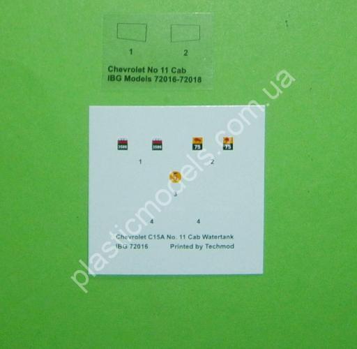 1/72 IBG 72016 Chevrolet C15A No.11 Cab Watertank