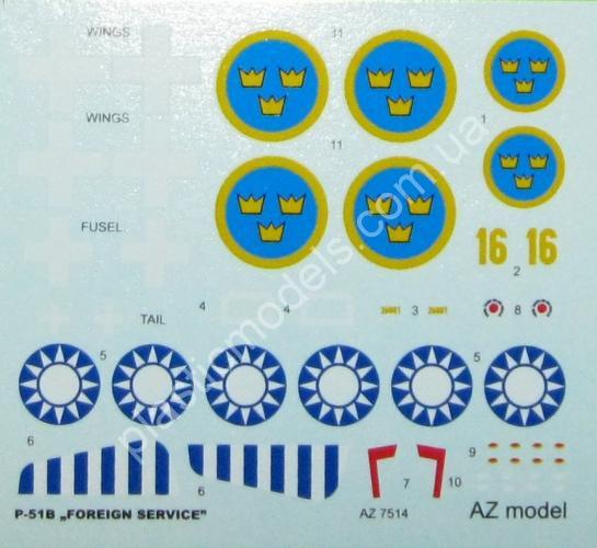 1/72 AZ model 7514 P-51B Mustang Foreign Service