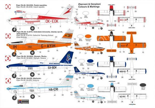 1/72 Kovozavody Prostejov 0546 Piper PA-28 - Cherokee 140 over Europe 1