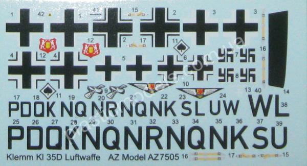 1/72 AZ model 7505 German Trainer plane Klemm KL 35D