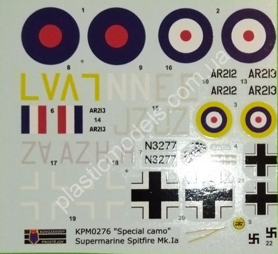 1/72 Kovozavody Prostejov 0276 Spitfire Mk.Ia „Special Markings“