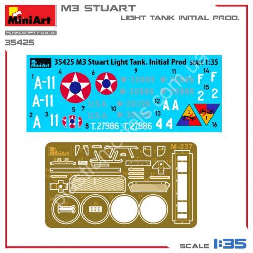 1/35 MiniArt 35425 M3 Stuart Light Tank. Initial Prod.