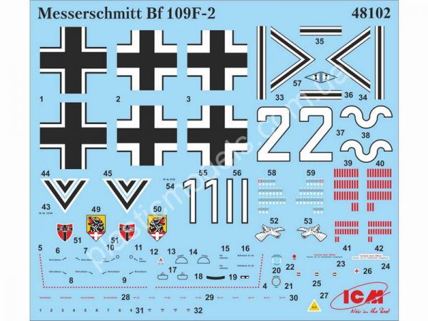 1/48 ICM 48102 Германский истребитель Bf 109F-2