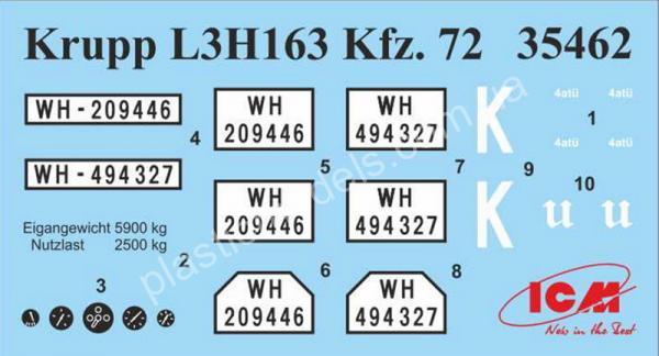 1/35 ICM 35462 Krupp L3H163 Kfz.72, Германский автомобиль радиосвязи ІІ МВ