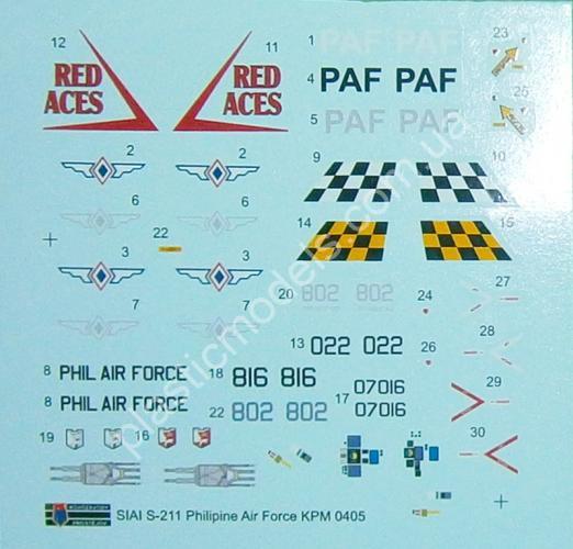 1/72 Kovozavody Prostejov 0405 SIAI S-211 „Philipine AF“