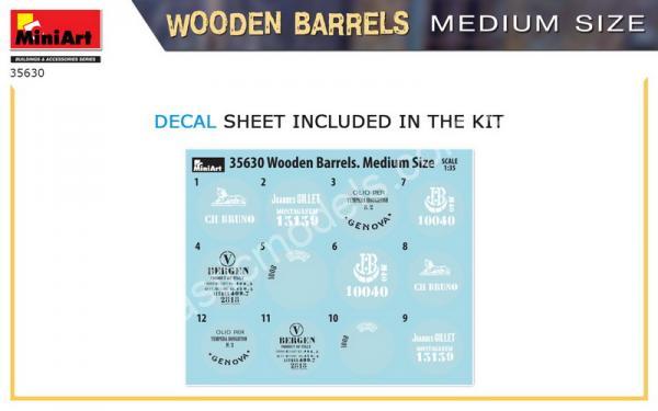 Wooden Barrels Medium Size 1/35 MiniArt 35630