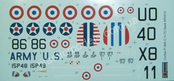 1/72 Kovozavody Prostejov 0510 Curtiss P-36A/C/H-75A 'Hawk'