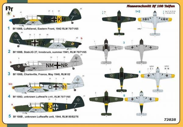 1/72 FLY 72028 Messerschmitt Bf 108B/D Taifun in Luftwaffe Service