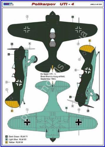 1/48 AML AMLA 48025 Поликарпов УТИ-4 немецкая версия