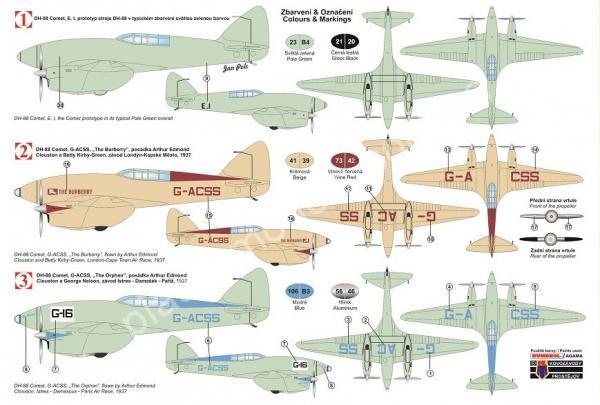 1/72 Kovozavody Prostejov 0104 De Havilland DH-88 Comet Prototypes/Racers