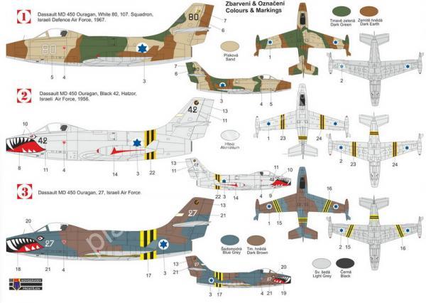 1/72 Kovozavody Prostejov 0530 Dassault MD.450 Ouragan 'Israeli AF'