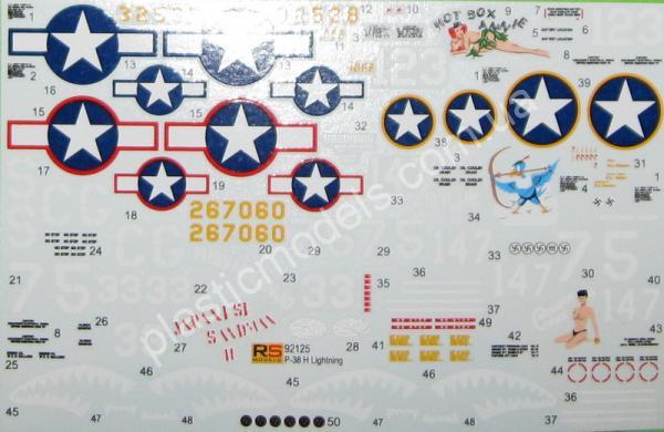 1/72 RS models 92125 P-38 H Lightning