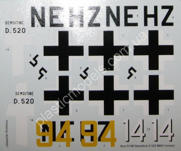 1/32 Azur 108 Dewoitine D.520 'Black & White Crosses'