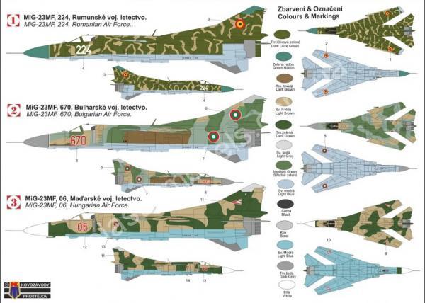1/72 Kovozavody Prostejov 0287 MiG-23MF „Danubian Floggers“