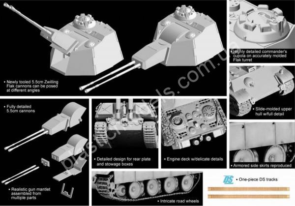 1/72 Dragon 7488 5.5cm Zwilling Flakpanzer