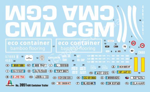1/24 Italeri 3951 40’ Container Trailer