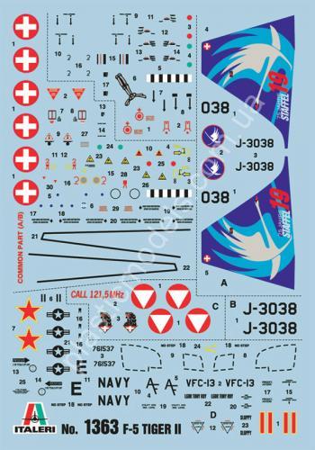 1/72 Italeri 1363 F-5E/N Tiger II