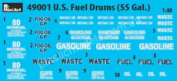 U.S. Fuel Drums 55 Gal 1/48 Mini-art 49001