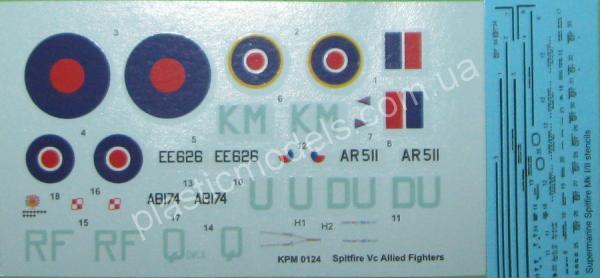 1/72 Kovozavody Prostejov 0124 Spitfire Mk.Vc „Allied Fighters“