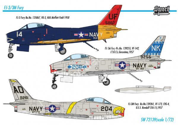 1/72 Sword 72139 North American FJ-3/3M Fury