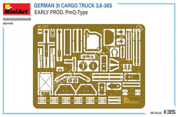 1/35 MiniArt 35445 German 3t Cargo Truck 3,6-36S Early Prod. PmQ-Type