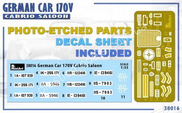 1/35 MiniArt 38016 German Car 170V Cabrio Saloon