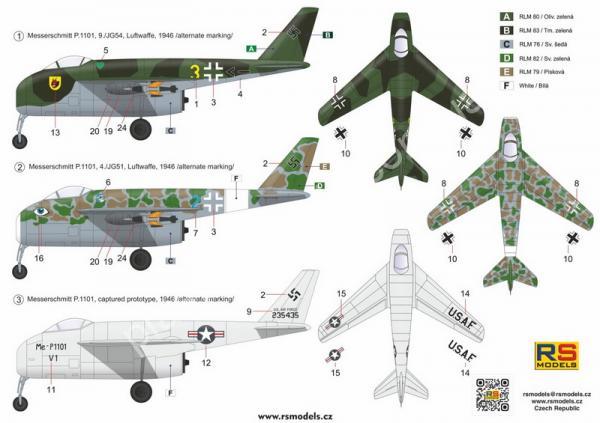 1/48 RS models 48011 Messerschmitt Me P.1101