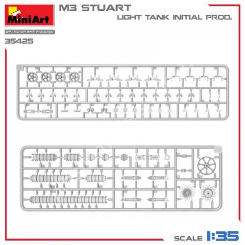 1/35 MiniArt 35425 M3 Stuart Light Tank. Initial Prod.