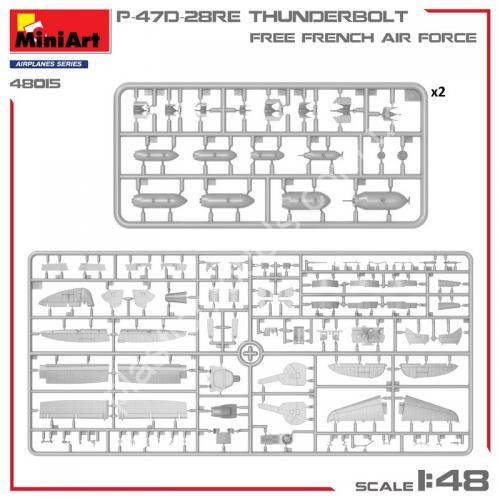 P-47D-28RE Thunderbolt 'Free French Air Force' Basic Kit 1/48 MiniArt 48015
