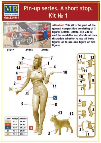1/24 Master Box 24015 Pin-up series. A short stop. Kit No. 1