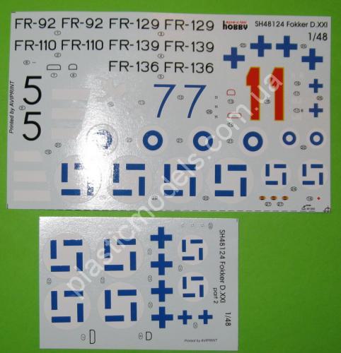 1/48 Special hobby 48124 Fokker D.XXI '3.&4.s. over Finland' DUO PACK