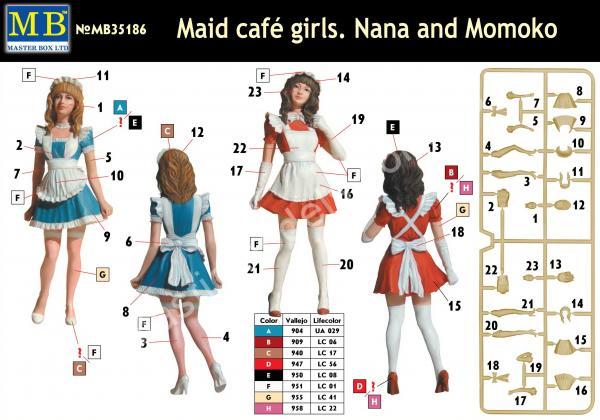 1/35 Master Box 35186 Maid café girls. Nana and Momoko