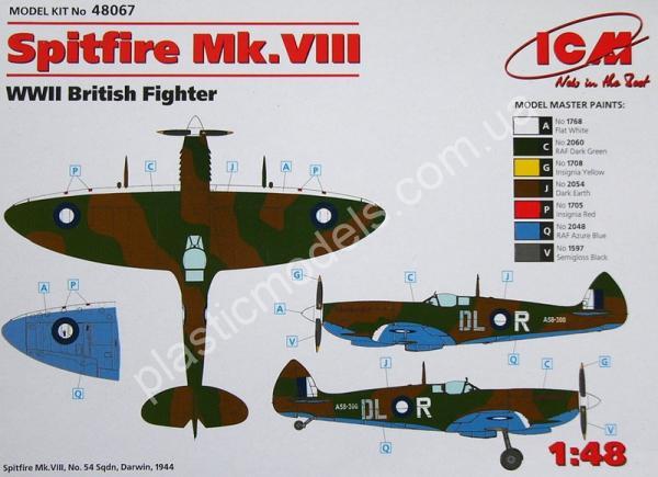1/48 ICM 48067 Spitfire Mk.VIII, WWII British Fighter