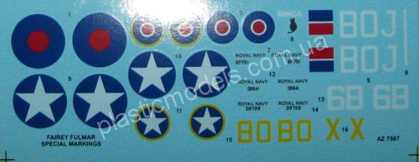 1/72 AZ model 7567 Fairey Fulmar NF Mk. II (ex Vista), PUR, etch