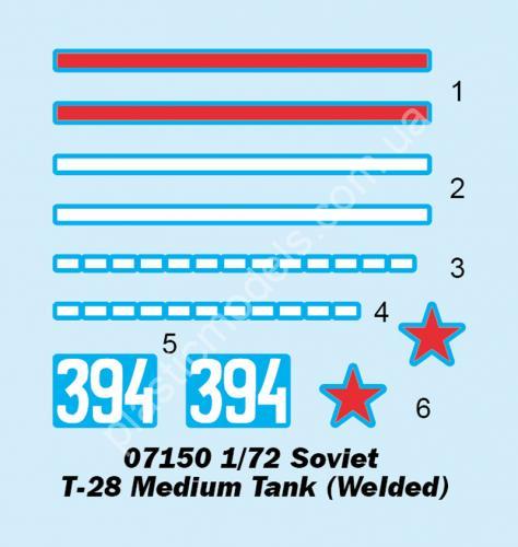1/72 Trumpeter 07150 Soviet T-28 Medium Tank (Welded)
