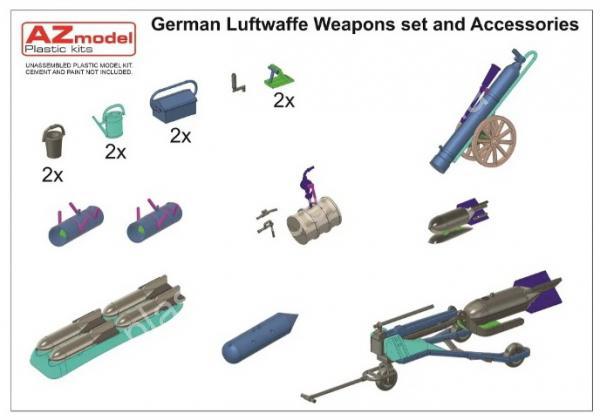 1/72 AZ model 7860 German Luftwaffe Weapons set and Accessories
