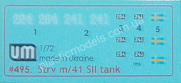 1/72 UM 495 Strv m/41 SII light tank