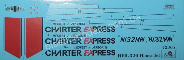 1/72 Amodel 72365 HFB-320 Hansa Jet, Charter Express