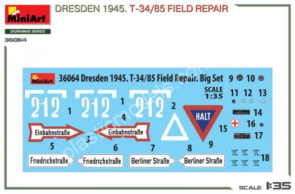 1/35 MiniArt 36064 Big Set Dresden 1945. T-34/85 Field Repair
