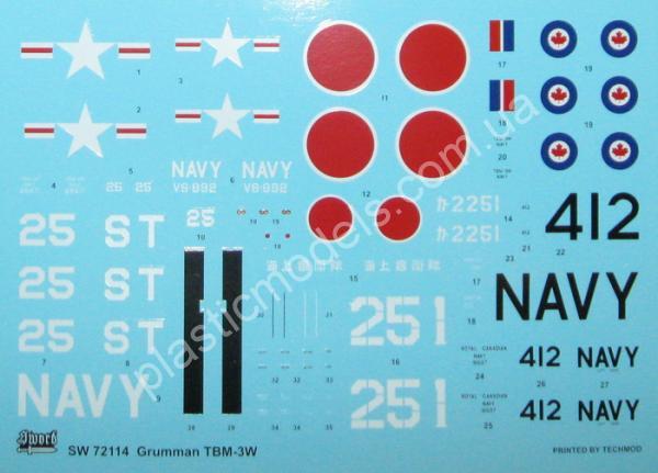 1/72 Sword 72114 Grumman TBM-3W 'Guppy'