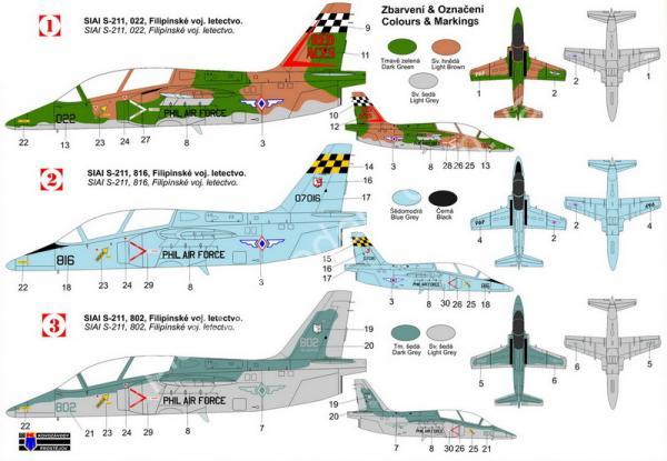 1/72 Kovozavody Prostejov 0405 SIAI S-211 „Philipine AF“