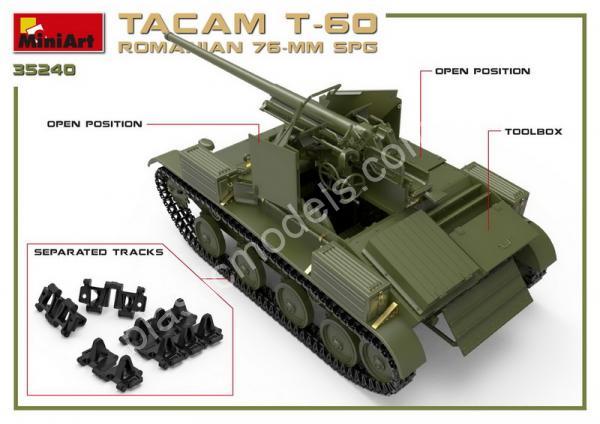 1/35 MiniArt 35240 TACAM Romanian 76-mm SPG Tacam T-60 Interior Kit