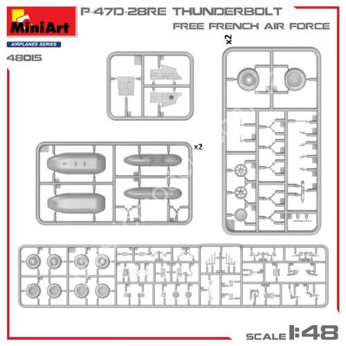 P-47D-28RE Thunderbolt 'Free French Air Force' Basic Kit 1/48 MiniArt 48015